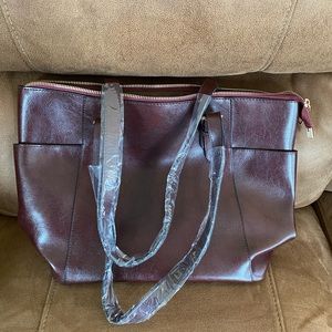 Wine Leather Purse Brand New - Large